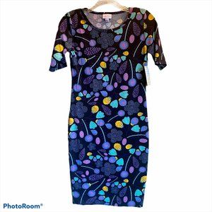 LULAROE JULIA WOMENS MULTICOLOR DRESS SIZE XXS